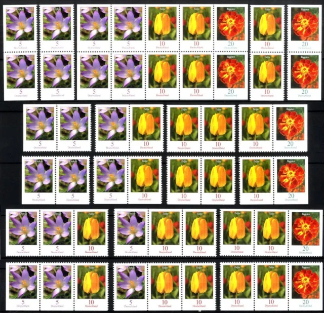 BUND Freimarken Blumen alle möglichen Zusammendrucke postfrisch [BU-BL-ZDR
