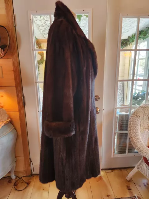 WOMEN'S PERRY ELLIS Mahogany Mink Fur Coat Size 2X Beautiful Condition ...