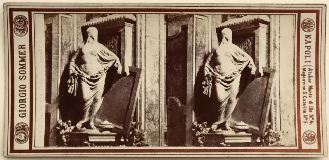 -statue Fotografie Giorgio Sommer Neapel Napoli Italien Stereo Vintage Albumin