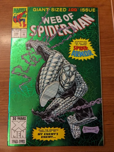 Web of Spider-Man Vol. 1 #100 Foil Cover 1993 1st Spider-Armor Giant Sized Comic