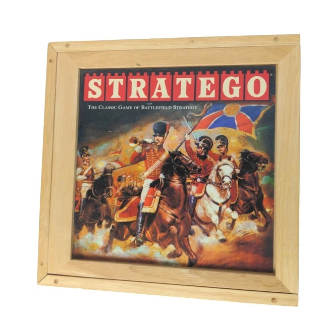Vintage 2002 Stratego Board Game Nostalgia Milton Bradley Wooden Box Complete