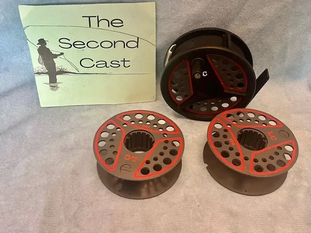Leeda LC100 vintage trout fly reel & 2 spare spools