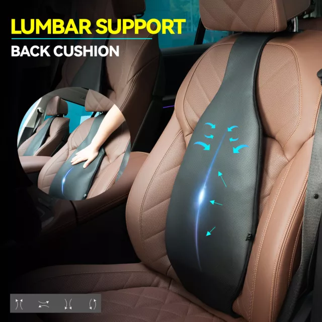 Vehicle Chair Lumbar Support Pillow PU Leather Car Cushion Lower Back Pain Seats