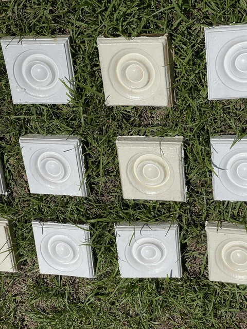 Antique 1880's ROSETTE TRIM Plinth Block VICTORIAN DOOR Molding Lot Of 14 3