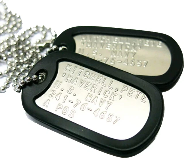 ARMYU PETE MAVERICK Dog Tag Top Gun Movie Halloween Costume Necklace