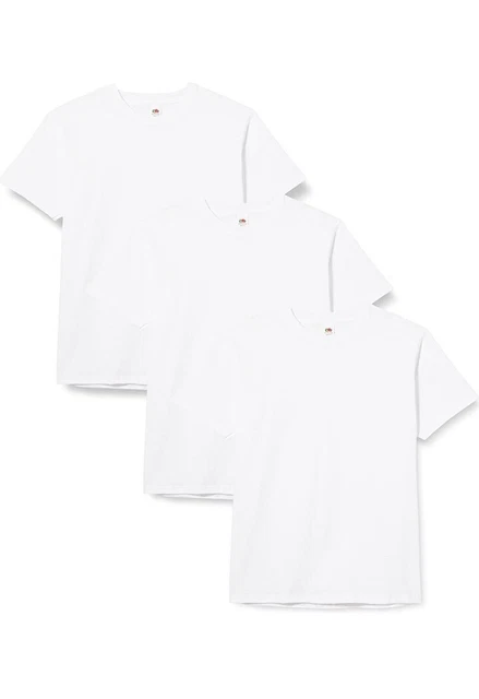 3 T SHIRT uomo donna Fruit Of the Loom manica corta 100% cotone maglia maglietta