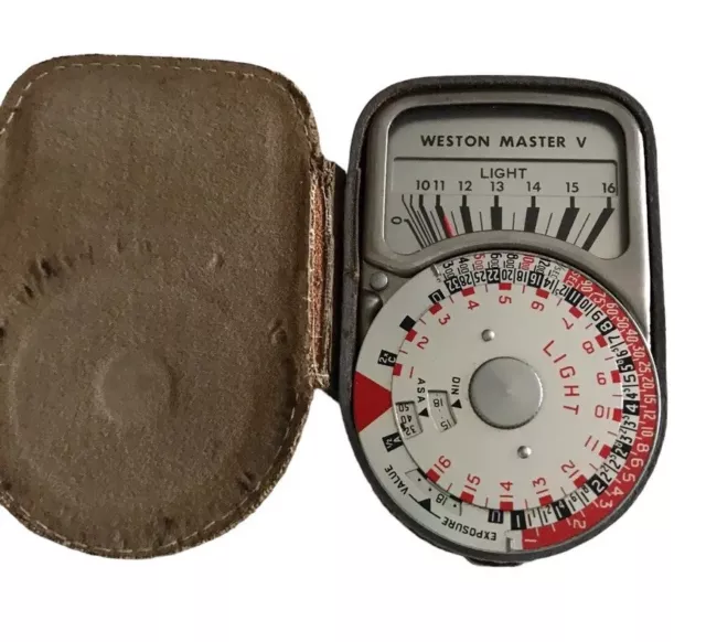 Weston Master IV Camera Universal Light Exposure Meter 745 Leather Case