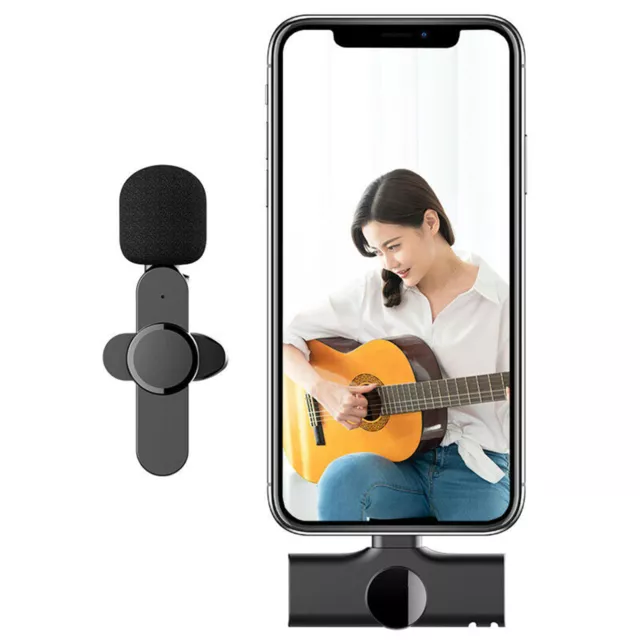 Micrófono solapa inalámbrico Grabación audio Mini micrófono para iPhone Android