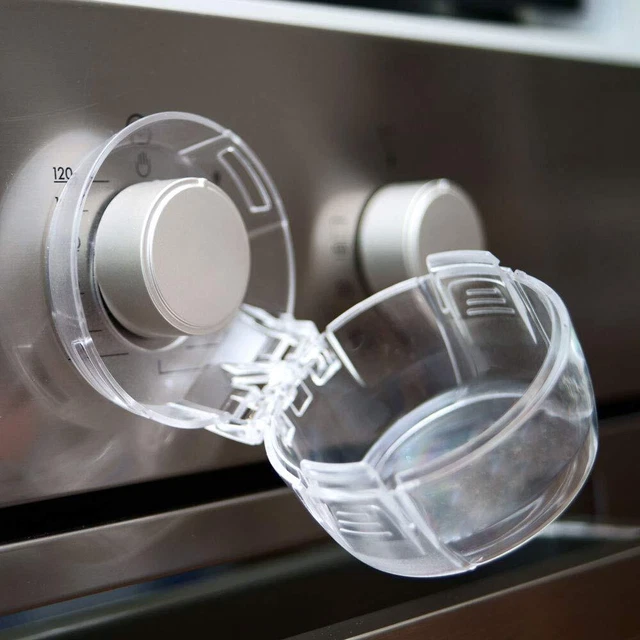 Stove Knob Covers for Child Safety Transparent Design Kitchen Safety Guards