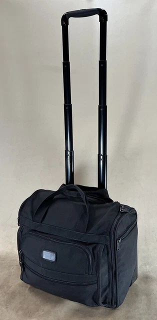 Preowned Tumi 'Alpha' Black 2 Wheeled 16” Rolling Tote Carry On Luggage 2221D3 2