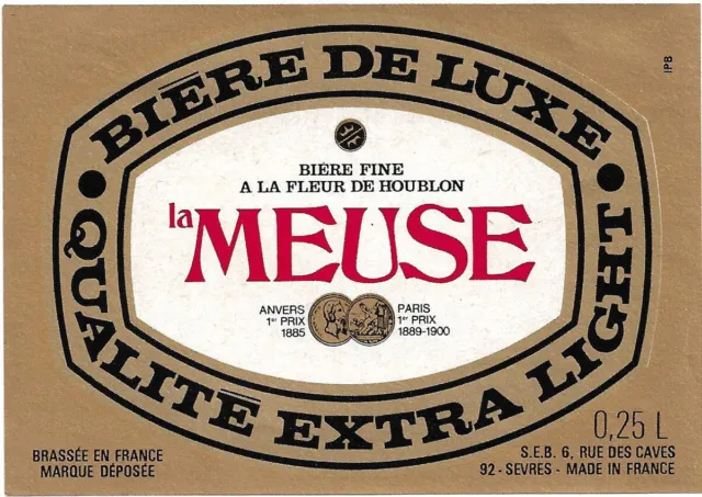 Ancienne Etiquette bière Champigneulles  LA MEUSE(32)