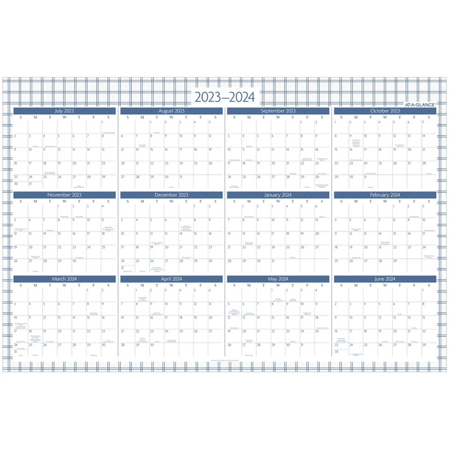 ATAGLANCE BADGE 20232024 Erasable Wall Calendar Reversible Academic