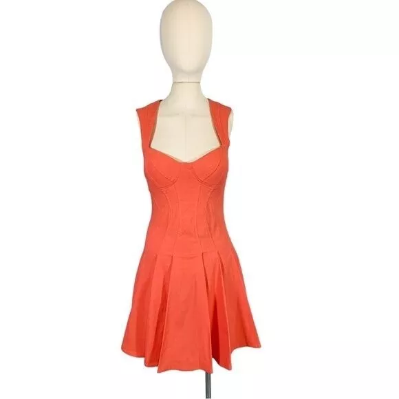 Zac Posen Womens Cayenne Fit and Flare Sleeveless Mini Dress Pink Size 6