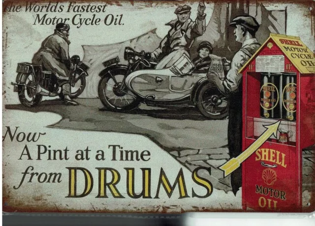 *Tolle Deko Garage SHELL Motor Oil  Öldose Rennsport Werkstatt Tankstelle*