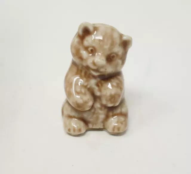 Miniature Porcelain Teddy Bear Figurine Whimsies Wade England Red Rose Tea
