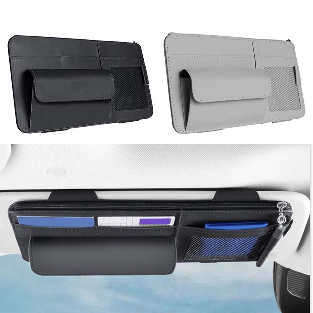Sac de rangement multifonctionnel pare-soleil de voiture pour lunettes de soleil