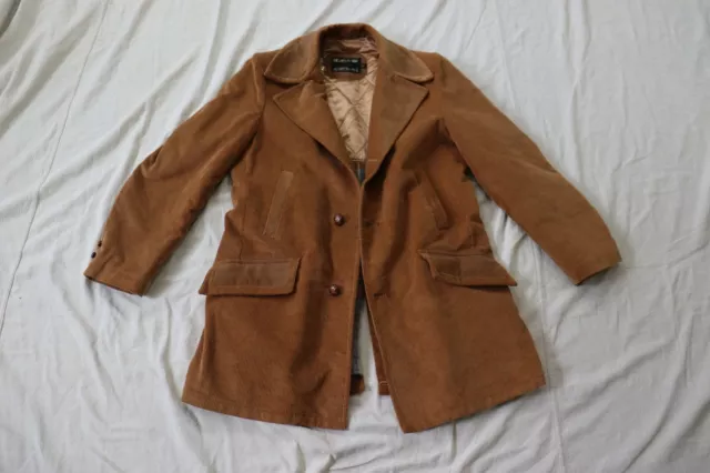 Vintage Sears The Country Coat Corduroy Overcoat Wool Lined 42T