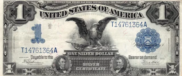 1899 - Large One Dollar $1 Black Eagle Silver Certificate Note