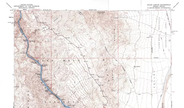 Black Canyon Quadrangle Arizona-Nevada 1959 Topo Map USGS 15 Minute Topographic