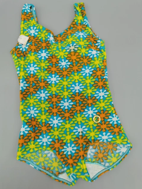 Costume da bagno originale anni '60 nylon ragazza taglia 128 122 vintage retrò mai indossato