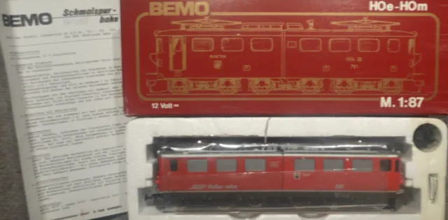 BEMO  1054 / 7    (Spur H0e)   E - Lok  Scuol  707 + OVP  (unbenutzt)