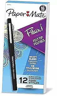 Flair Point-Guard Porous Point Pens, 12 Pens. Black