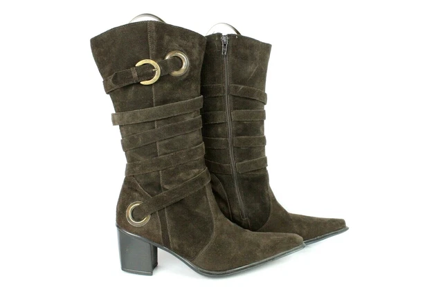 Mi Bottes / Bottines CABLE Daim Marron T 40 / UK 6.5 TRES BON ETAT