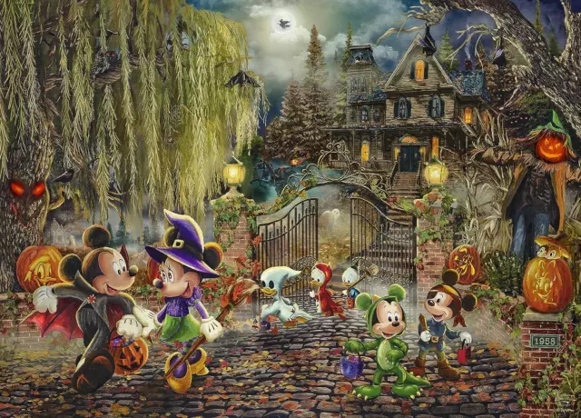 Thomas Kinkade - Disney - Mickey and Minnie Halloween Fun - 1000 Piece Puzzle