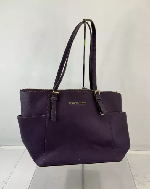 MICHAEL Michael Kors Purple Saffiano Leather Top Zip Tote Handbag