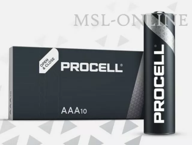10 | DURACELL  PROCELL AAA, Alkaline BATTERIES,MN 2400,LRO3 ,REPLACES INDUSTRIAL