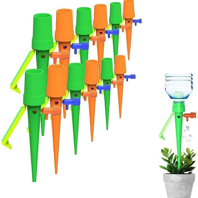 Bolsas De Riego Por Goteo Automático - Pack De 5, 3.5 Litros Cada Una, Flujo Ajustable, Ideal Para Plantas De Interior Y Exterior Durante Vacaciones