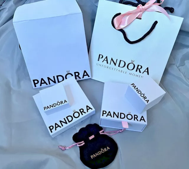 Genuine - New PANDORA Ring / Earring Box, Gift Bag & Ribbon ex PANDORA STOCK