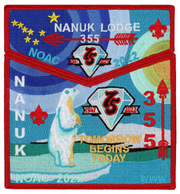 2022 NOAC Nanuk Lodge 355 Order of the Arrow OA Patch Set Flap Alaska Council 3
