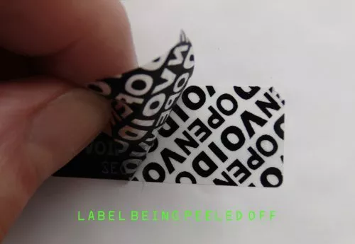 Security Labels Stickers VOID OPEN Black White Do Not Break Seal x 100 + serials 2