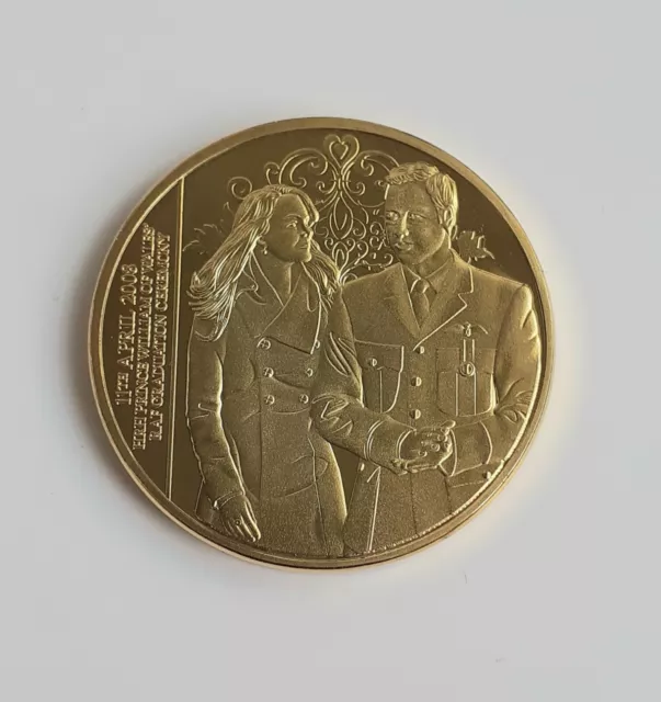 Prince William & Kate Middleton GOLD PLATED Commemorative Coin