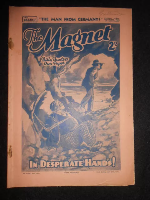 The Magnet; Billy Bunter's Own Paper - WWII Era Boy's Comic - April 27th 1940