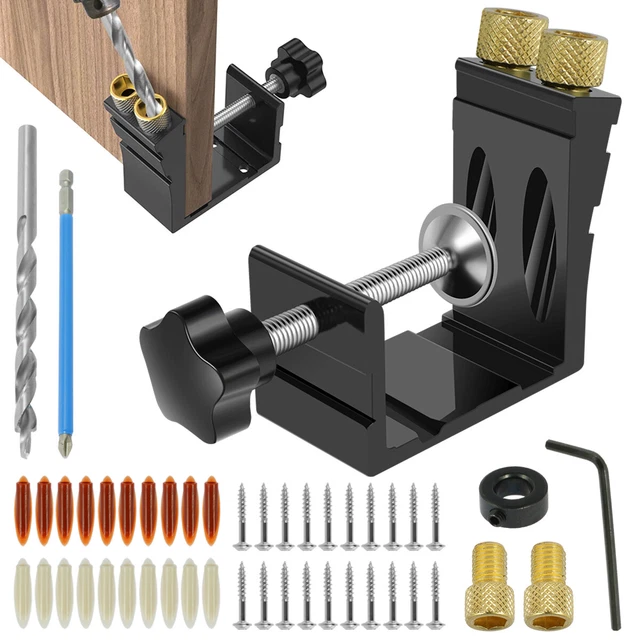 47X POCKET HOLE Jig Screw Jig Drill Guide 15° Angled Holes Drilling