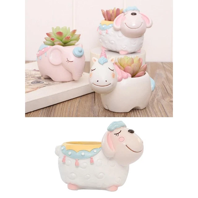 Mignon Animal Résine Succulent Pot Mini Plantes Pot De Fleurs Maison Jardin