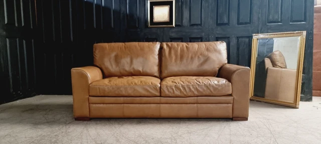 Superb Rare HALO living 2 Seater Tan Leather Sofa🇬🇧🚛 delivery Available
