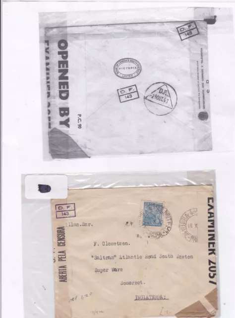 Brazil 1943 censor  stamp cover ref 9221
