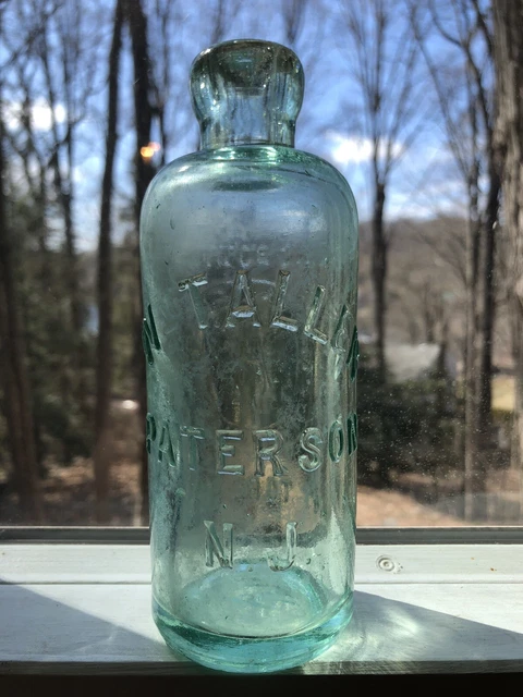 Antique W M T. Allen Paterson NJ Aqua Hutch Hutchinson Soda Bottle New Jersey