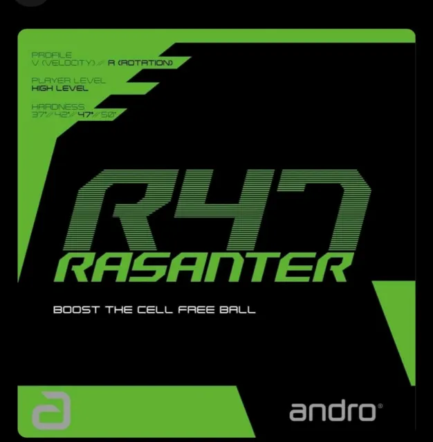 TABLE TENNIS RUBBER: Andro Rasanter R47 Rubber -Black
