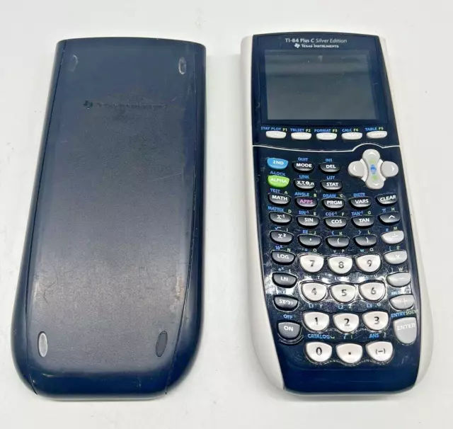 Texas Instruments TI 84 Plus C Silver Graphing Calculator W Cover Tested Works!
