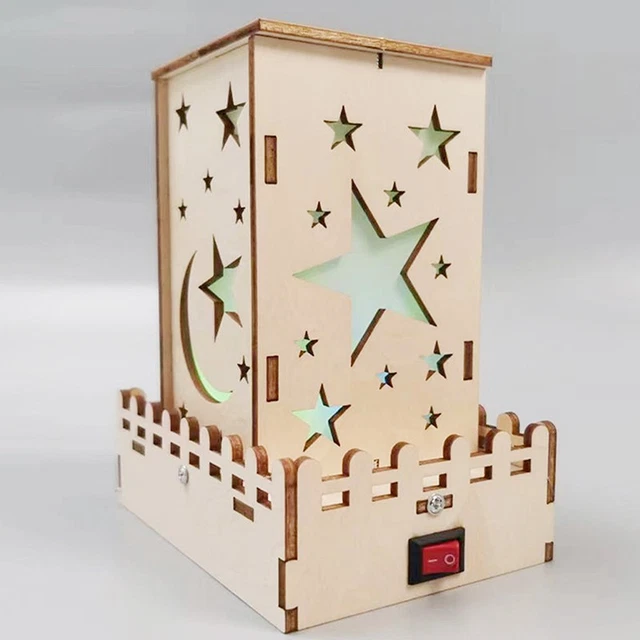 WOOD COLORFUL STAR Lights Kits DIY Science Building Projects 3D Puzzles ...