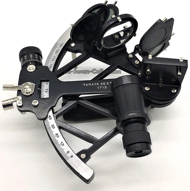 Nautische Tamaya Sextant 1712 - Maritiem Navigatie-instrument - Zwart Aluminium Afstandsmeter - Collectible Kerstcadeau