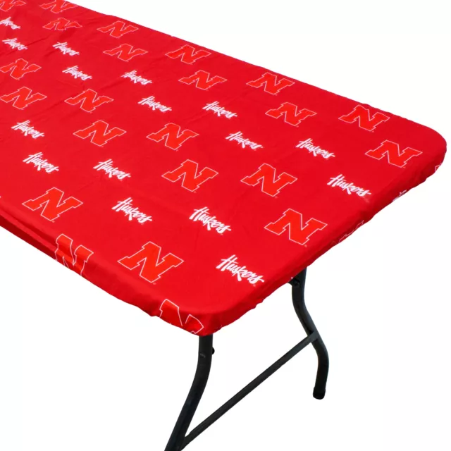 Nebraska Cornhuskers Tailgate Fitted Tablecloth, 33" x 33", Card Table 96" x 30" 2