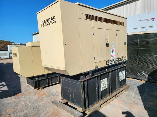 60KW Generac / Mitsubishi Diesel Generator �05 1 Phase 804 Hrs