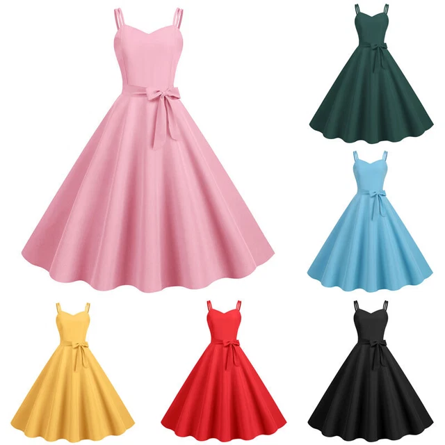 Abito swing vintage donna rockabilly anni '50 anni '60 pin up cocktail party sera E