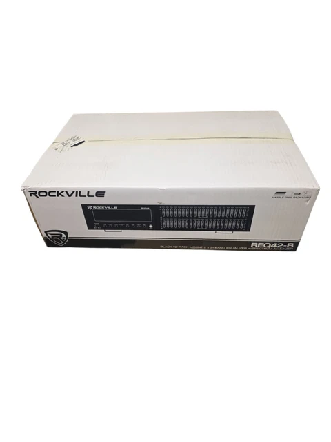 Rockville REQ42-B 19" Rack Graphic Equalizer – 21-Band EQ With RCA Inputs & Outputs – Perfect For Studio & Live Sound