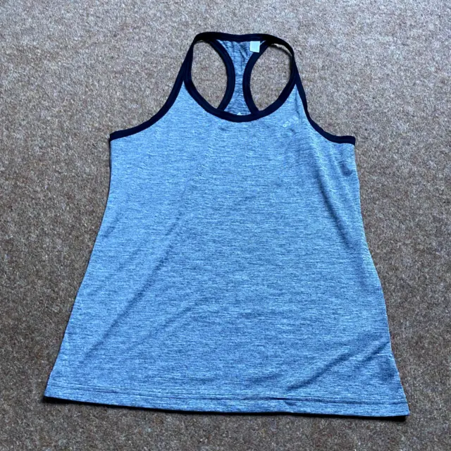 Adidas Vest Top Womens 12  14 Medium Grey Tank Sleeveless Logo Tshirt Climalite